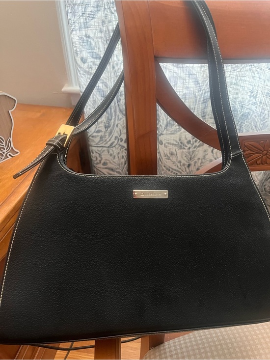 Liz Claiborne Handbags - Liz Clairbourne Black Pebble-Texture Shoulder Bag with Gold Accent